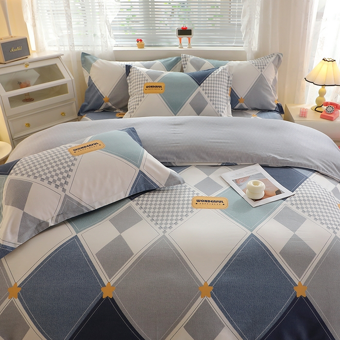 91家纺网 家纺一手货源 找家纺 馨雅家纺 2026新款简欧纯棉印花多规格四件套 罗利