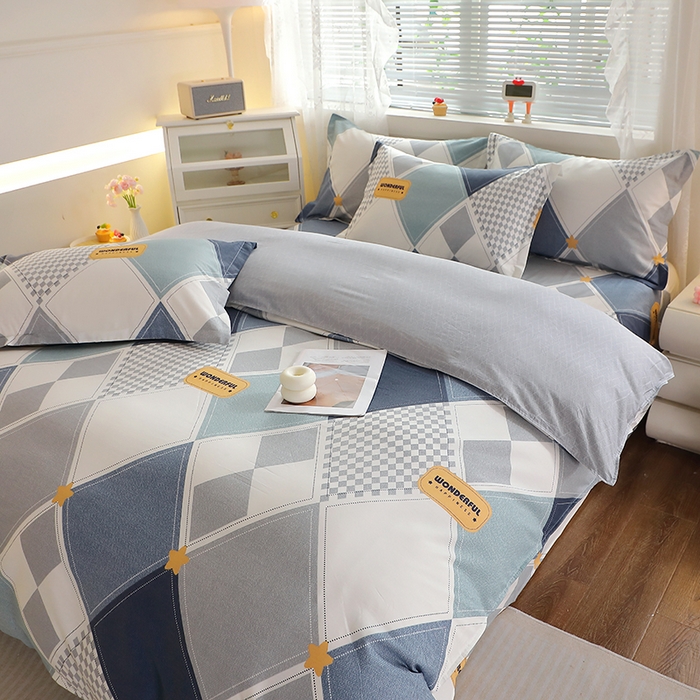 91家纺网 家纺一手货源 找家纺 馨雅家纺 2026新款简欧纯棉印花多规格四件套 罗利