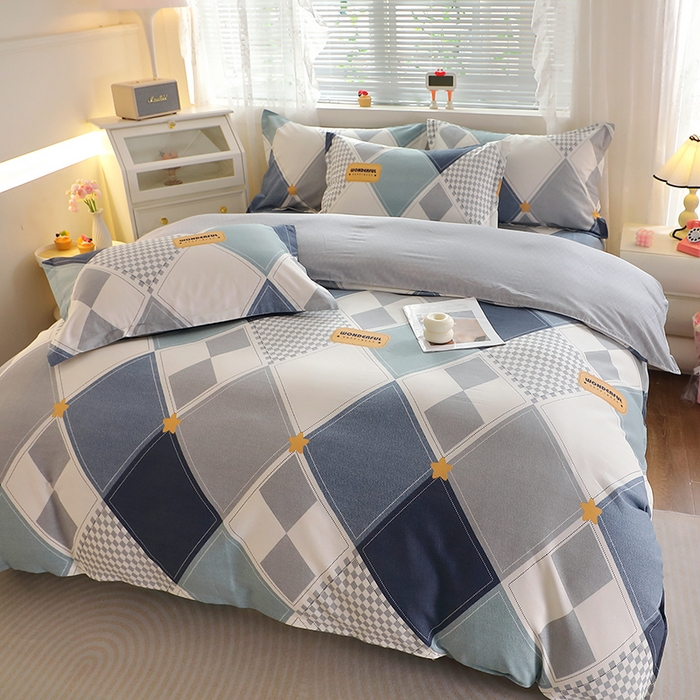 91家纺网 家纺一手货源 找家纺 馨雅家纺 2026新款简欧纯棉印花多规格四件套 罗利