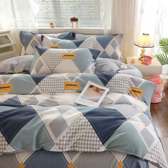 91家纺网 家纺一手货源 找家纺 馨雅家纺 2026新款简欧纯棉印花多规格四件套 罗利