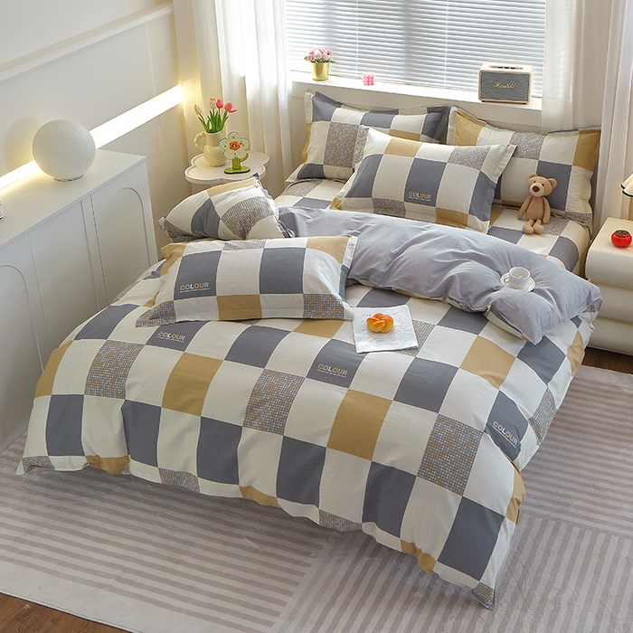 91家纺网 家纺一手货源 找家纺 馨雅家纺 2026新款简欧纯棉印花多规格四件套 雅格