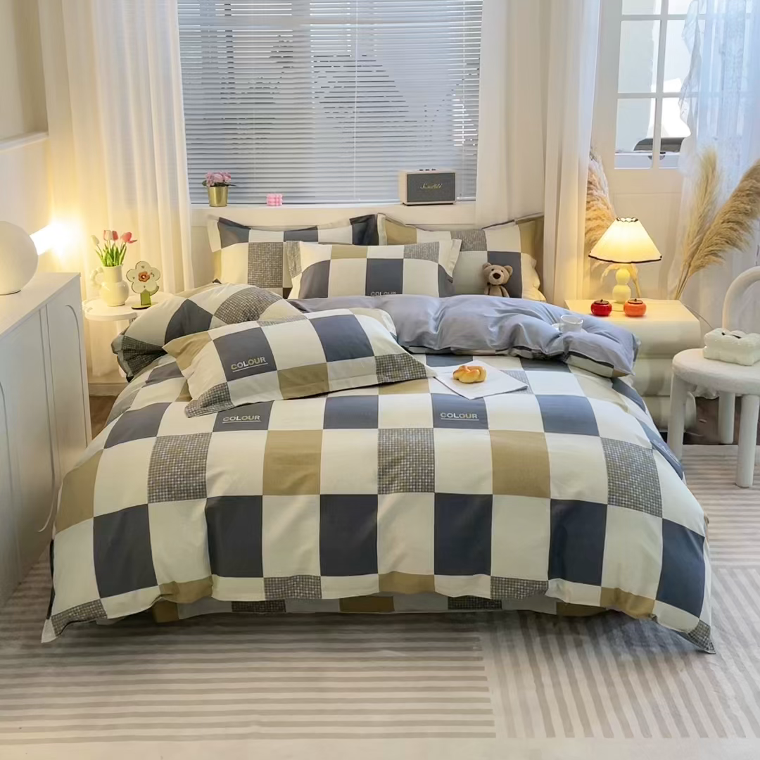 91家纺网 家纺一手货源 找家纺 馨雅家纺 2026新款简欧纯棉印花多规格四件套 雅格