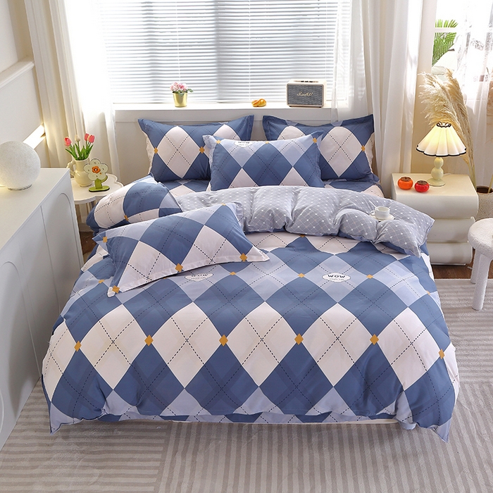 91家纺网 家纺一手货源 找家纺 馨雅家纺 2026新款简欧纯棉印花多规格四件套 意林-兰