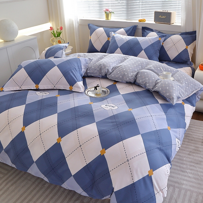 91家纺网 家纺一手货源 找家纺 馨雅家纺 2026新款简欧纯棉印花多规格四件套 意林-兰