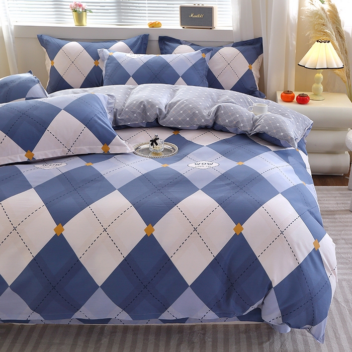 91家纺网 家纺一手货源 找家纺 馨雅家纺 2026新款简欧纯棉印花多规格四件套 意林-兰