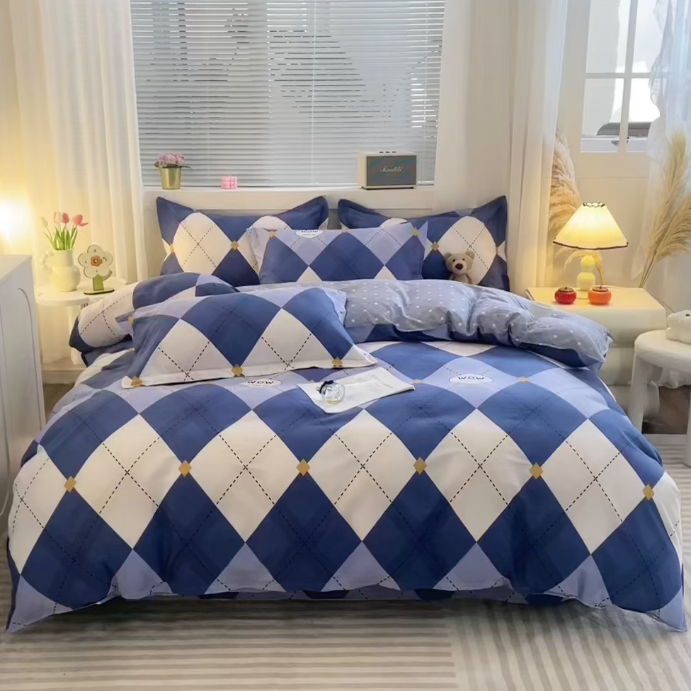 91家纺网 家纺一手货源 找家纺 馨雅家纺 2026新款简欧纯棉印花多规格四件套 意林-兰