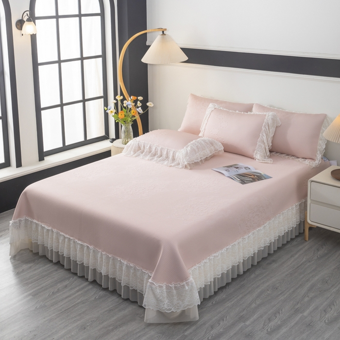 91家纺网 家纺一手货源 找家纺 （总）木兰花 2026新款凉豆豆款PE高分子复合凉感席床盖款凉席三件套-可配同色系夏被（控价199）