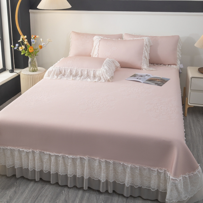 91家纺网 家纺一手货源 找家纺 （总）木兰花 2026新款凉豆豆款PE高分子复合凉感席床盖款凉席三件套-可配同色系夏被（控价199）