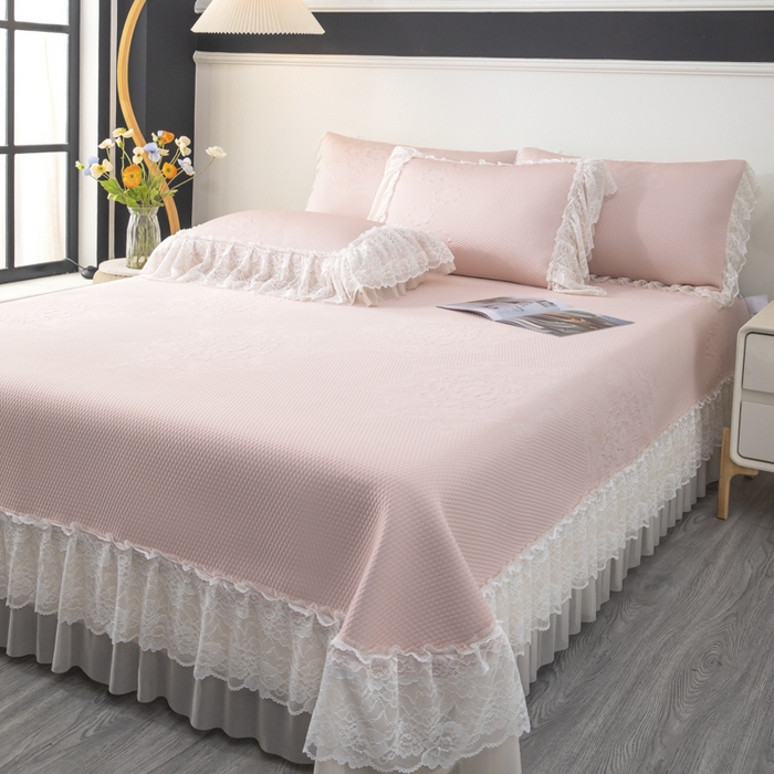 91家纺网 家纺一手货源 找家纺 （总）木兰花 2026新款凉豆豆款PE高分子复合凉感席床盖款凉席三件套-可配同色系夏被（控价199）