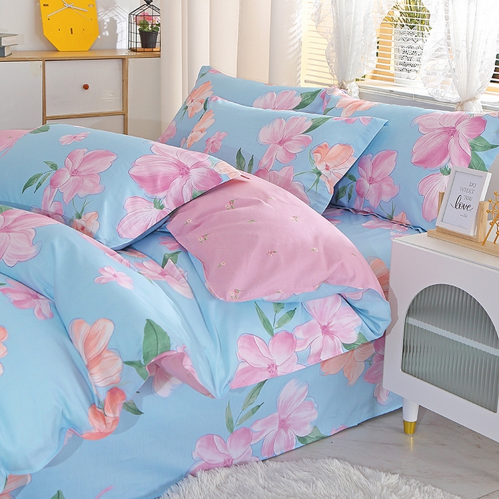 91家纺网 家纺一手货源 找家纺 馨雅家纺 2026新款简欧纯棉印花多规格四件套 凝香秋水