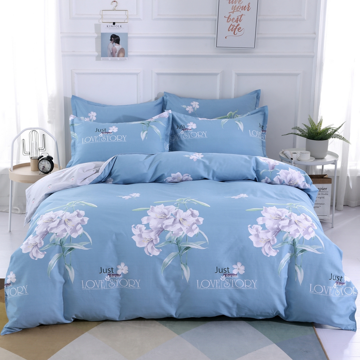 馨雅家纺 2026新款简欧纯棉印花多规格四件套 美人如玉