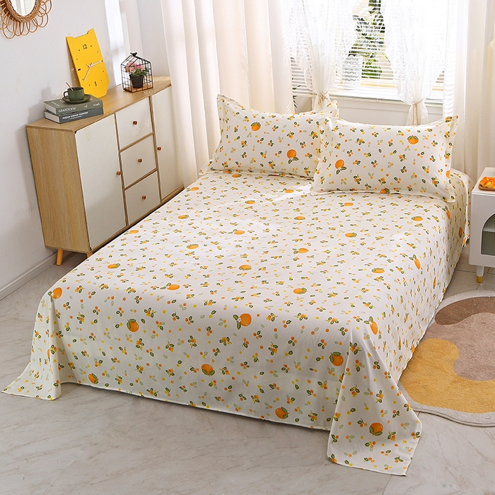 91家纺网 家纺一手货源 找家纺 馨雅家纺 2026新款简欧纯棉印花多规格四件套 砂糖橘