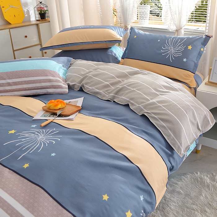 91家纺网 家纺一手货源 找家纺 馨雅家纺 2026新款简欧纯棉印花多规格四件套 仰望星空