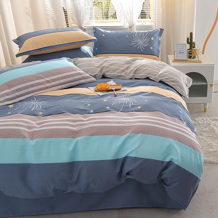 91家纺网 家纺一手货源 找家纺 馨雅家纺 2026新款简欧纯棉印花多规格四件套 仰望星空