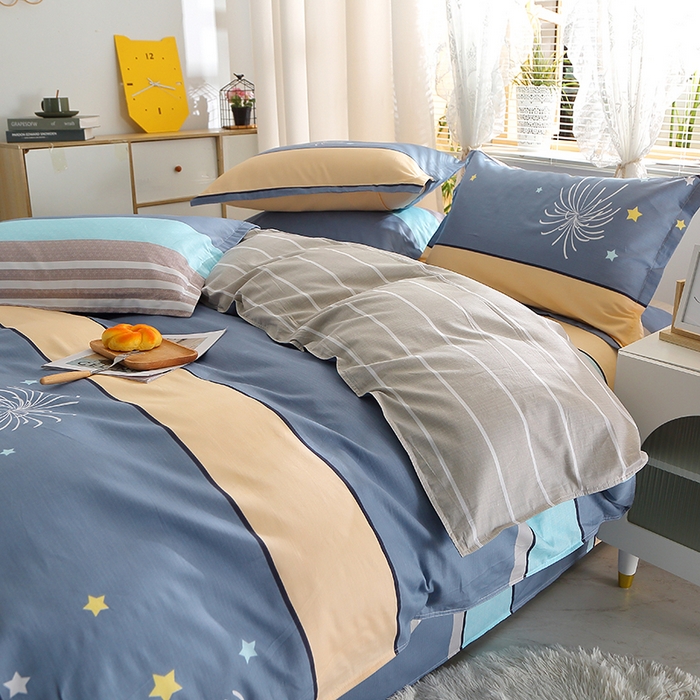 91家纺网 家纺一手货源 找家纺 馨雅家纺 2026新款简欧纯棉印花多规格四件套 仰望星空