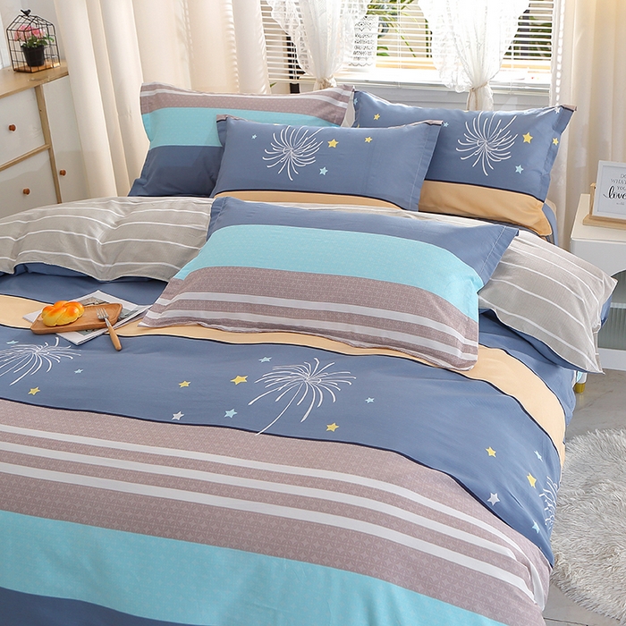 91家纺网 家纺一手货源 找家纺 馨雅家纺 2026新款简欧纯棉印花多规格四件套 仰望星空