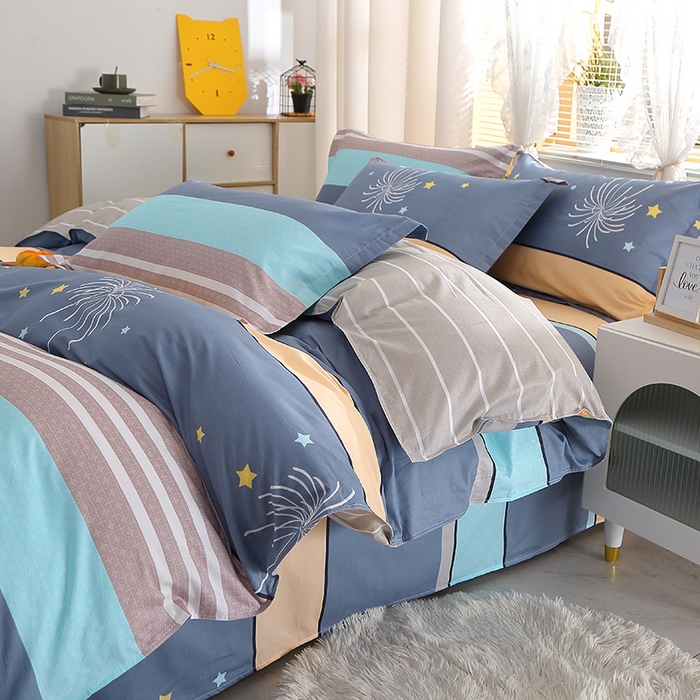 91家纺网 家纺一手货源 找家纺 馨雅家纺 2026新款简欧纯棉印花多规格四件套 仰望星空