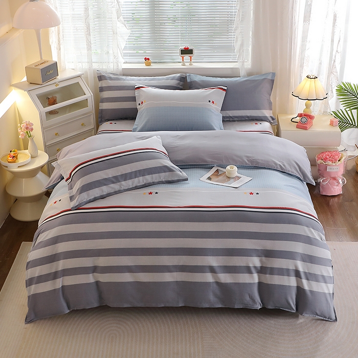 91家纺网 家纺一手货源 找家纺 馨雅家纺 2026新款简欧纯棉印花多规格四件套 沐光