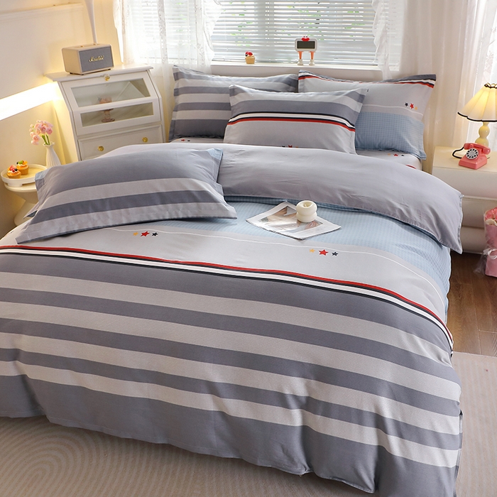 91家纺网 家纺一手货源 找家纺 馨雅家纺 2026新款简欧纯棉印花多规格四件套 沐光