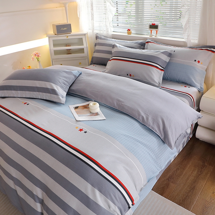 91家纺网 家纺一手货源 找家纺 馨雅家纺 2026新款简欧纯棉印花多规格四件套 沐光