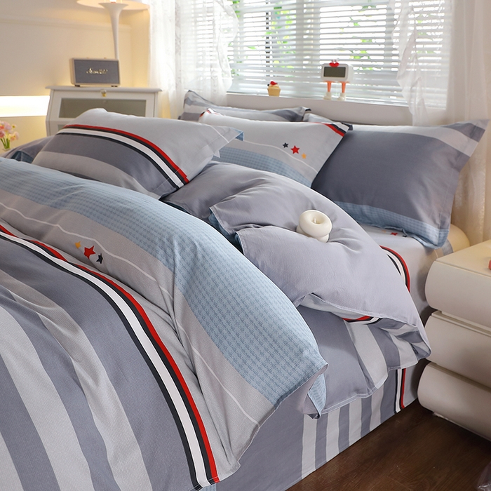 91家纺网 家纺一手货源 找家纺 馨雅家纺 2026新款简欧纯棉印花多规格四件套 沐光