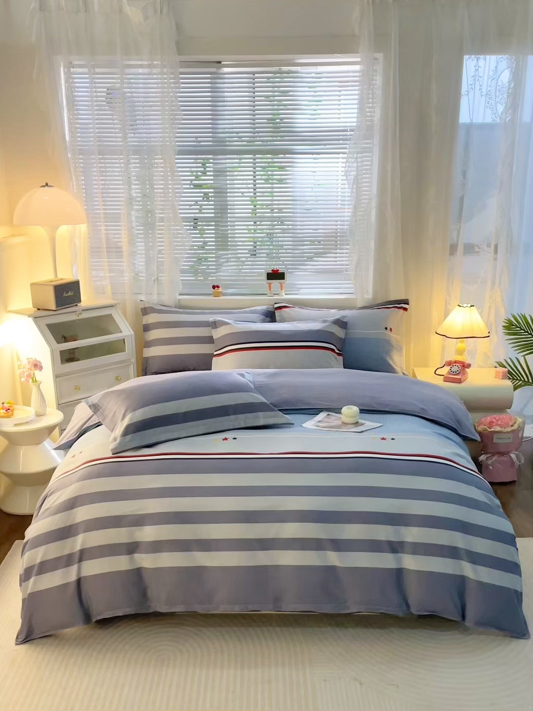 91家纺网 家纺一手货源 找家纺 馨雅家纺 2026新款简欧纯棉印花多规格四件套 沐光