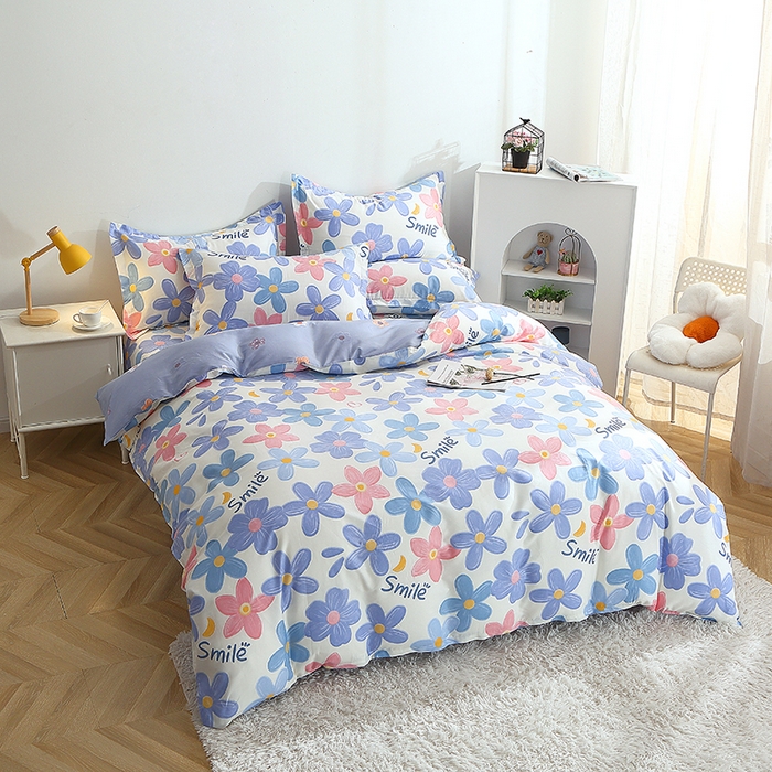 91家纺网 家纺一手货源 找家纺 馨雅家纺 2026新款简欧纯棉印花多规格四件套 浅浅花漾