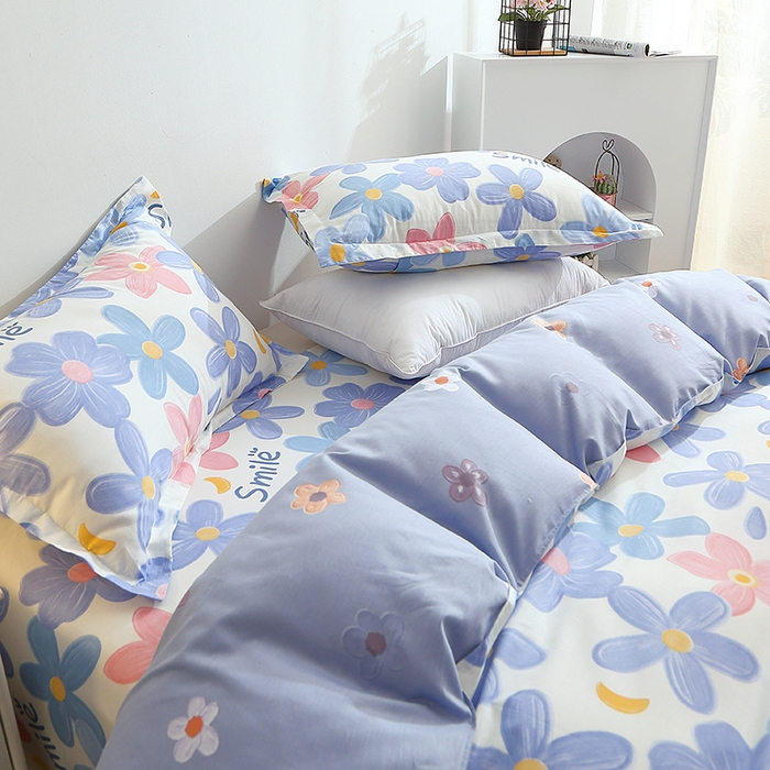 91家纺网 家纺一手货源 找家纺 馨雅家纺 2026新款简欧纯棉印花多规格四件套 浅浅花漾