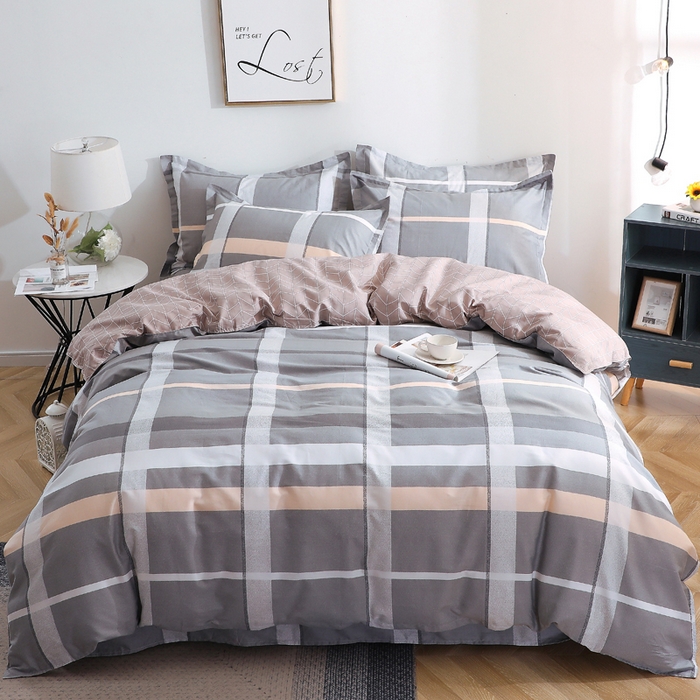 馨雅家纺 2026新款简欧纯棉印花多规格四件套 巴比伦-灰