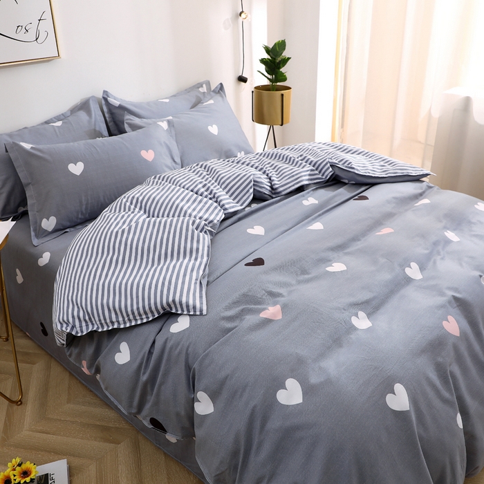 91家纺网 家纺一手货源 找家纺 馨雅家纺 2026新款简欧纯棉印花多规格四件套 许愿精灵-灰