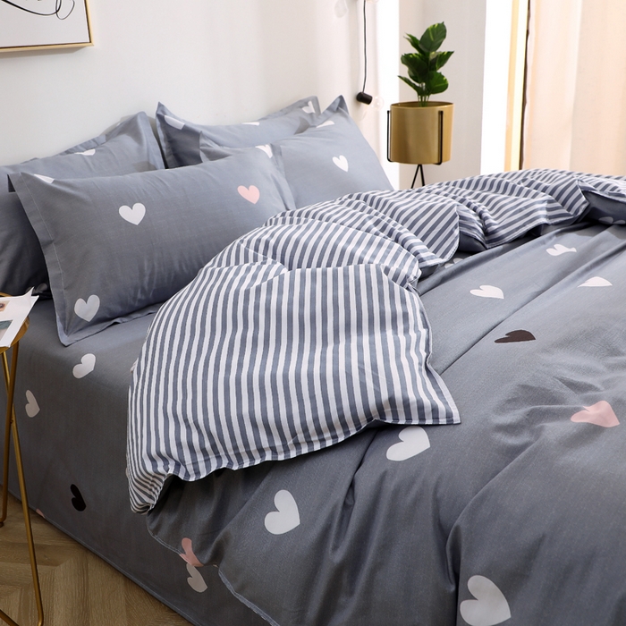 91家纺网 家纺一手货源 找家纺 馨雅家纺 2026新款简欧纯棉印花多规格四件套 许愿精灵-灰