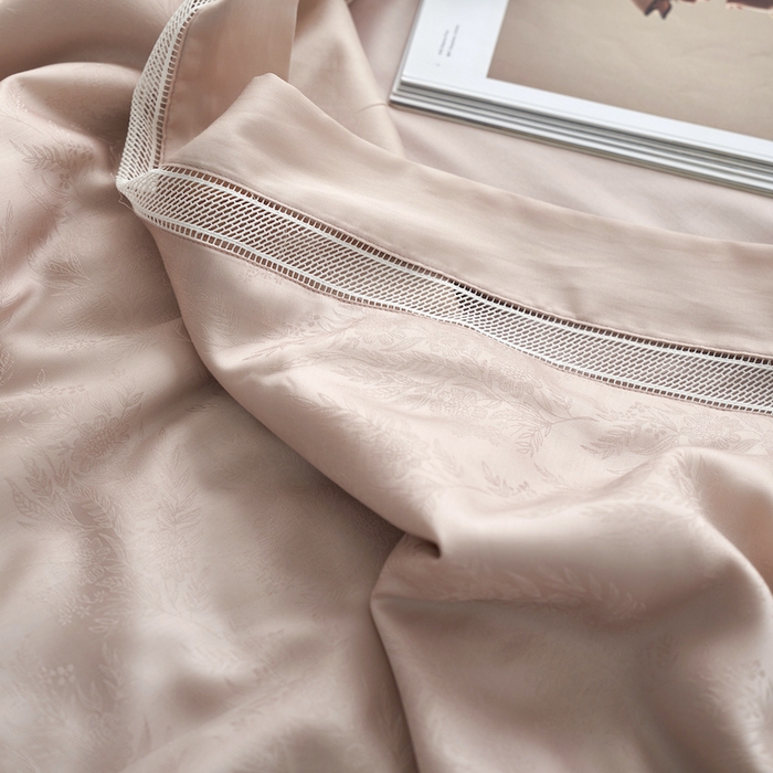 91家纺网 家纺一手货源 找家纺 丽笙被芯 2026新款兰精天丝提花蚕宝夏被夏凉被空调被 岚朵粉