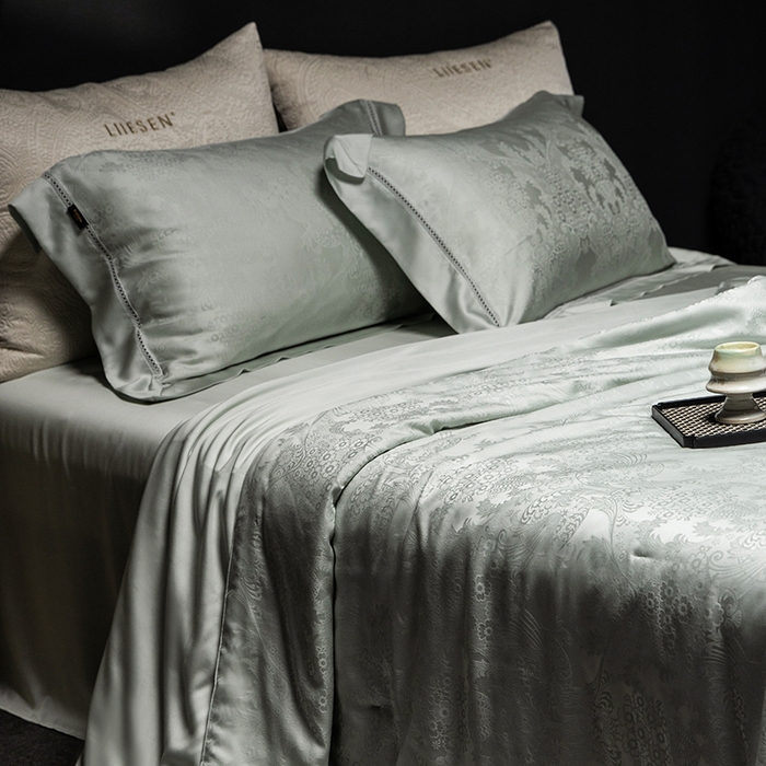 91家纺网 家纺一手货源 找家纺 丽笙被芯 2026新款兰精天丝提花蚕宝夏被夏凉被空调被 莫尔纳