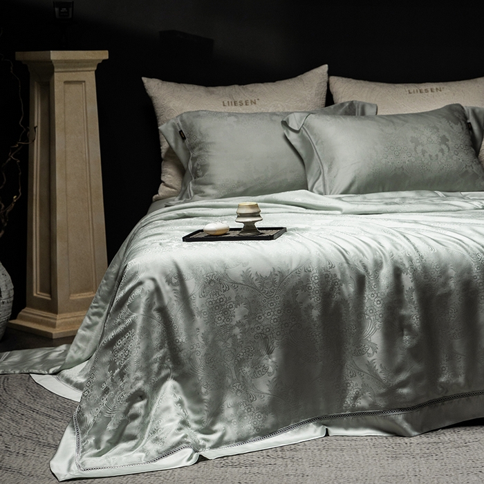 91家纺网 家纺一手货源 找家纺 丽笙被芯 2026新款兰精天丝提花蚕宝夏被夏凉被空调被 莫尔纳