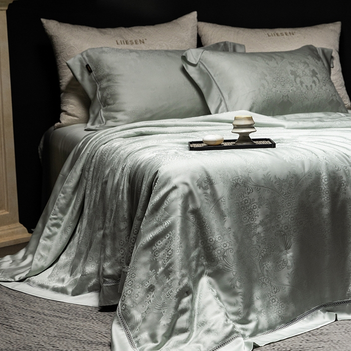 91家纺网 家纺一手货源 找家纺 丽笙被芯 2026新款兰精天丝提花蚕宝夏被夏凉被空调被 莫尔纳