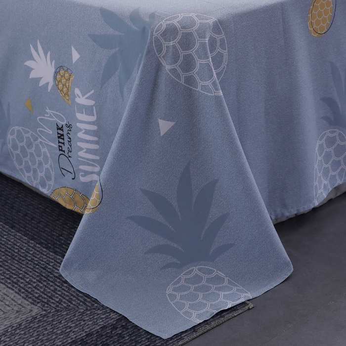 91家纺网 家纺一手货源 找家纺 馨雅家纺 2026新款简欧纯棉印花多规格四件套 菠萝物语-灰