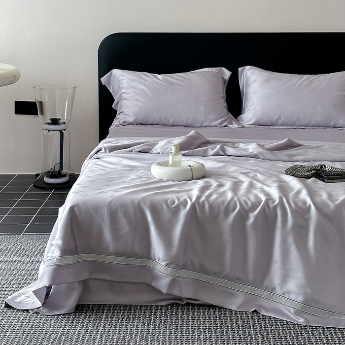 91家纺网 家纺一手货源 找家纺 丽笙被芯 2026新款兰精天丝提花蚕宝夏被夏凉被空调被 紫萱