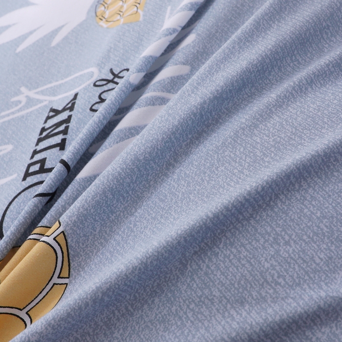 91家纺网 家纺一手货源 找家纺 馨雅家纺 2026新款简欧纯棉印花多规格四件套 菠萝物语-灰