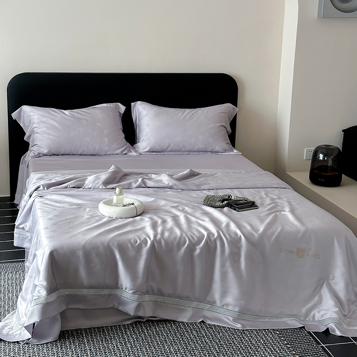 91家纺网 家纺一手货源 找家纺 丽笙被芯 2026新款兰精天丝提花蚕宝夏被夏凉被空调被 紫萱