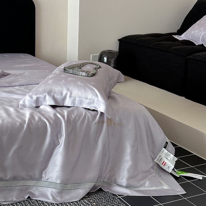 91家纺网 家纺一手货源 找家纺 丽笙被芯 2026新款兰精天丝提花蚕宝夏被夏凉被空调被 紫萱