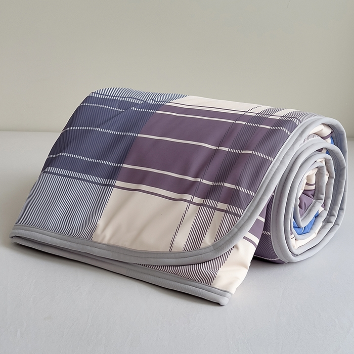 91家纺网 家纺一手货源 找家纺 世纪绒品 2026新款A类印花凉感丝夏被夏凉被空调被 莫兰条格