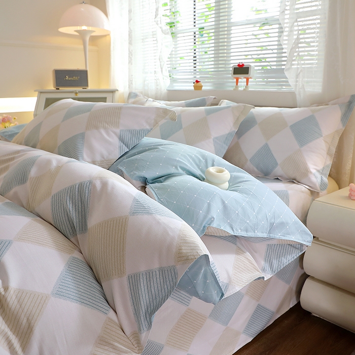 91家纺网 家纺一手货源 找家纺 馨雅家纺 2026新款简欧纯棉印花多规格四件套 瑞吉斯-兰