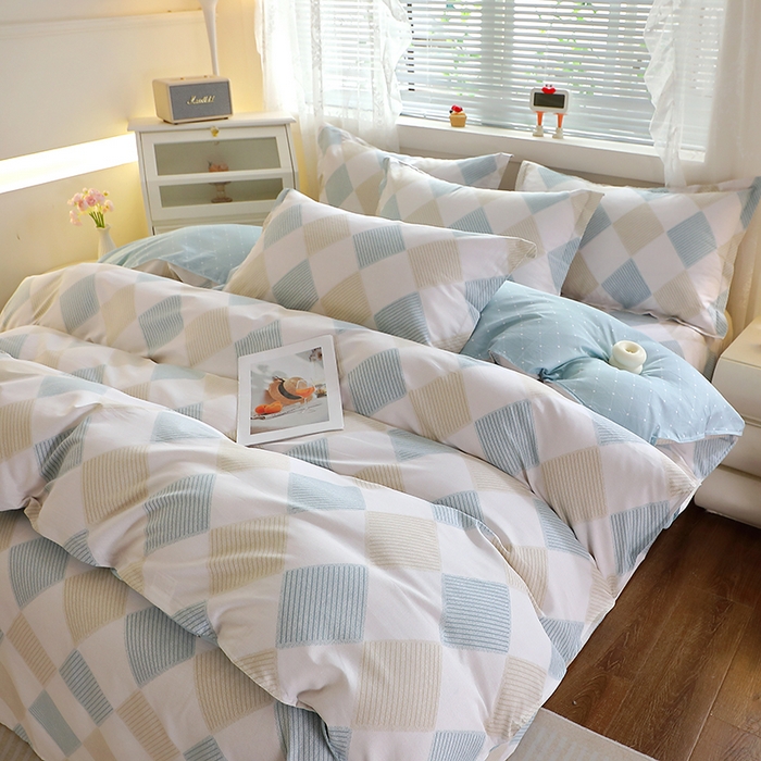 91家纺网 家纺一手货源 找家纺 馨雅家纺 2026新款简欧纯棉印花多规格四件套 瑞吉斯-兰