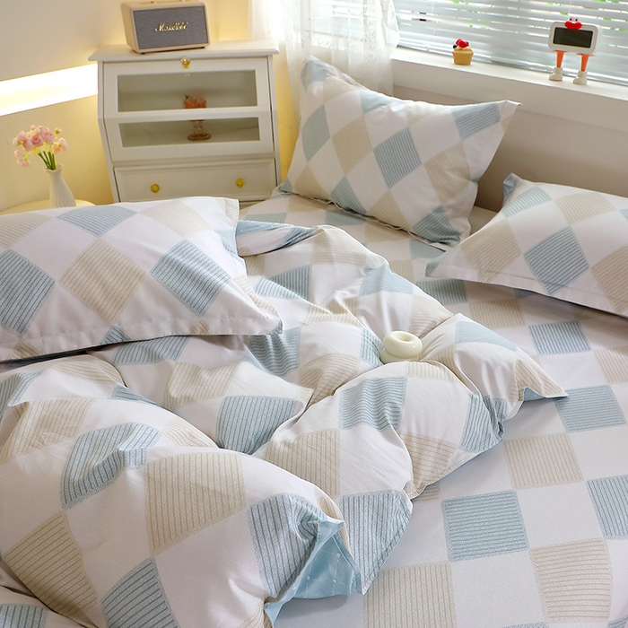 91家纺网 家纺一手货源 找家纺 馨雅家纺 2026新款简欧纯棉印花多规格四件套 瑞吉斯-兰