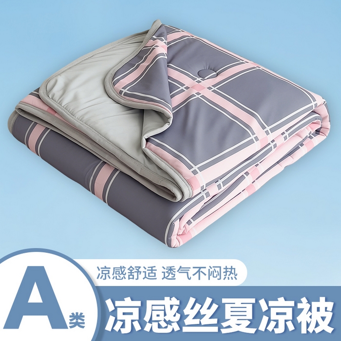 世纪绒品 2026新款A类印花凉感丝夏被夏凉被空调被 英伦格纹