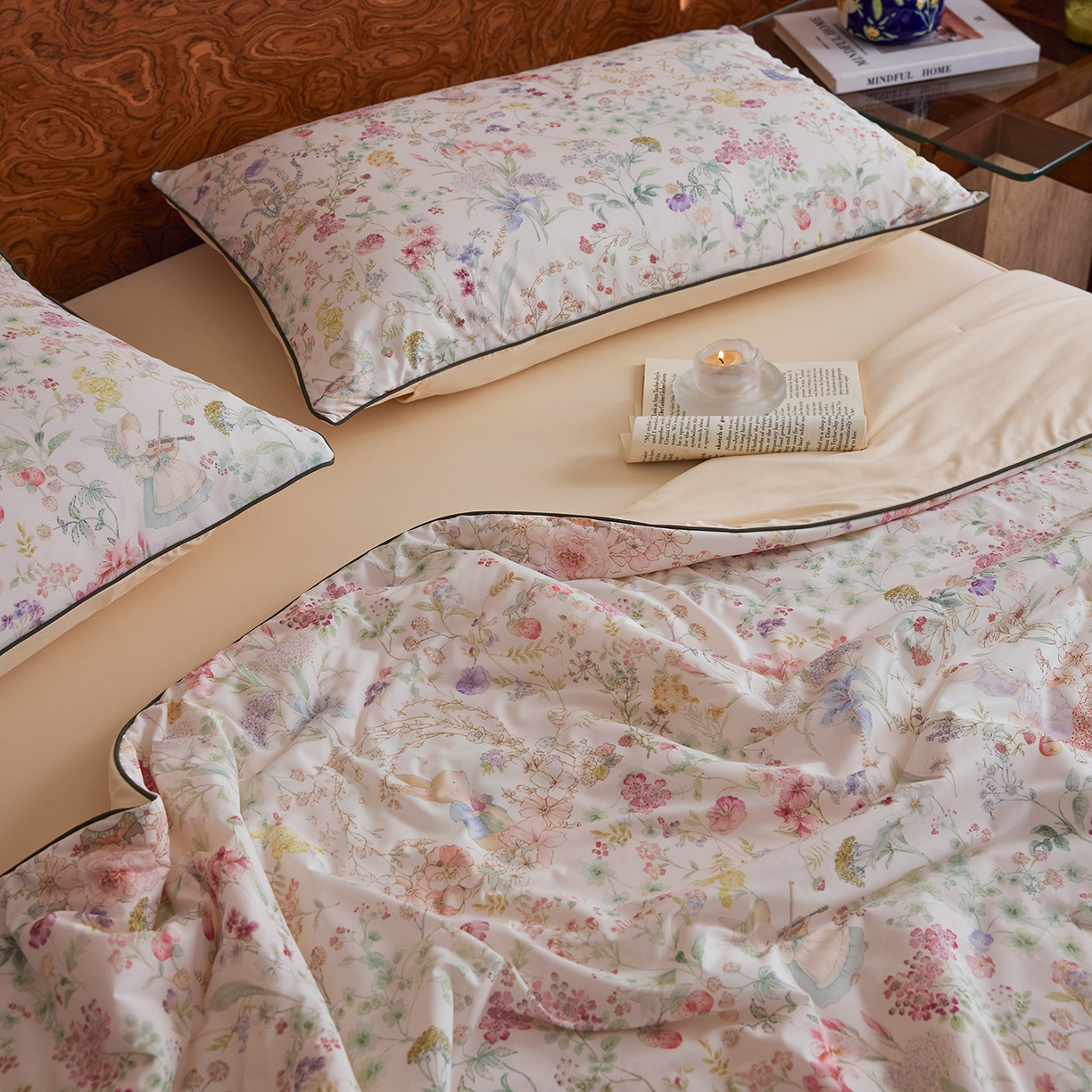 91家纺网 家纺一手货源 找家纺 丽笙被芯 2026新款凉感印花夏被夏凉被空调被 春野小兔-粉