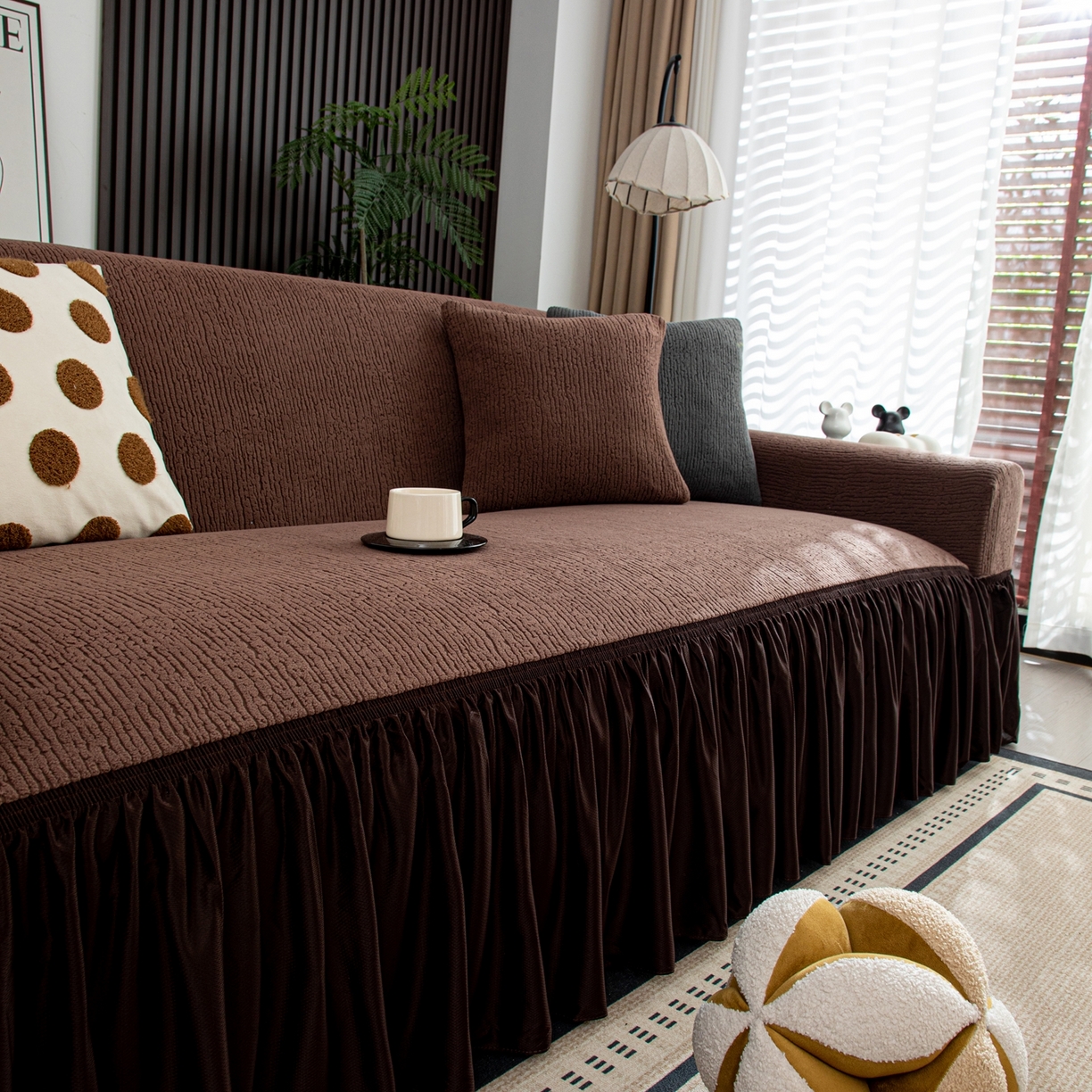 91家纺网 家纺一手货源 找家纺 （总）沐沐家纺 2026新款酥阳裙边沙发套