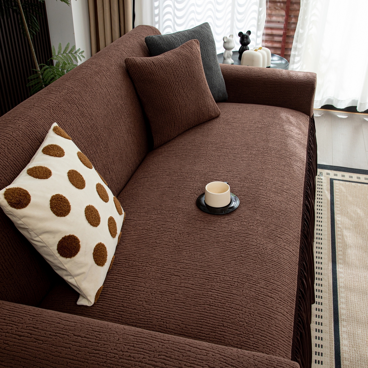 91家纺网 家纺一手货源 找家纺 （总）沐沐家纺 2026新款酥阳裙边沙发套