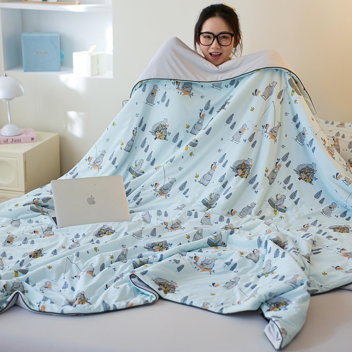 91家纺网 家纺一手货源 找家纺 丽笙被芯 2026新款凉感印花夏被夏凉被空调被 乐多