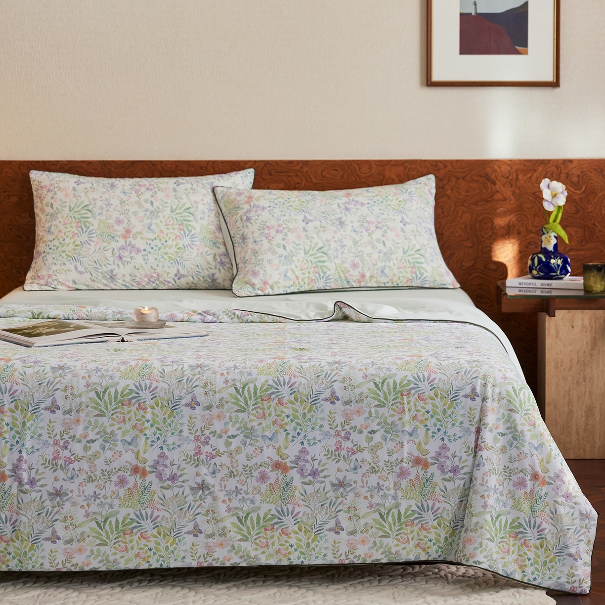 91家纺网 家纺一手货源 找家纺 丽笙被芯 2026新款凉感印花夏被夏凉被空调被 山野-绿